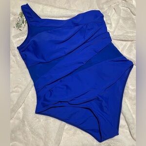 NWT 4x Royal Blue One-Shoulder Swimsuit